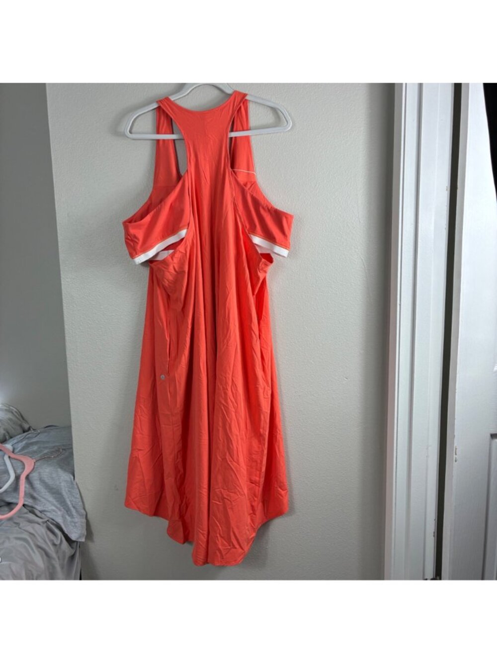 NEW Halara Racerback Tank Dress Coral Red Sz 3X Flowy Midi Resort - Picture 5 of 8